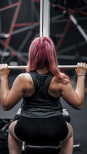 Load image into Gallery viewer, IRON CAT Gray Racerback Cropped Tank
