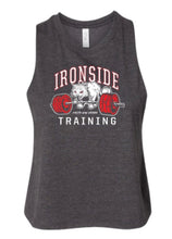 Load image into Gallery viewer, IRON CAT Gray Racerback Cropped Tank
