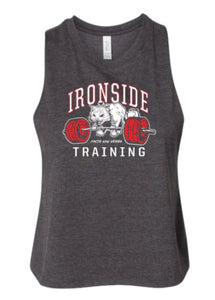 IRON CAT Gray Racerback Cropped Tank